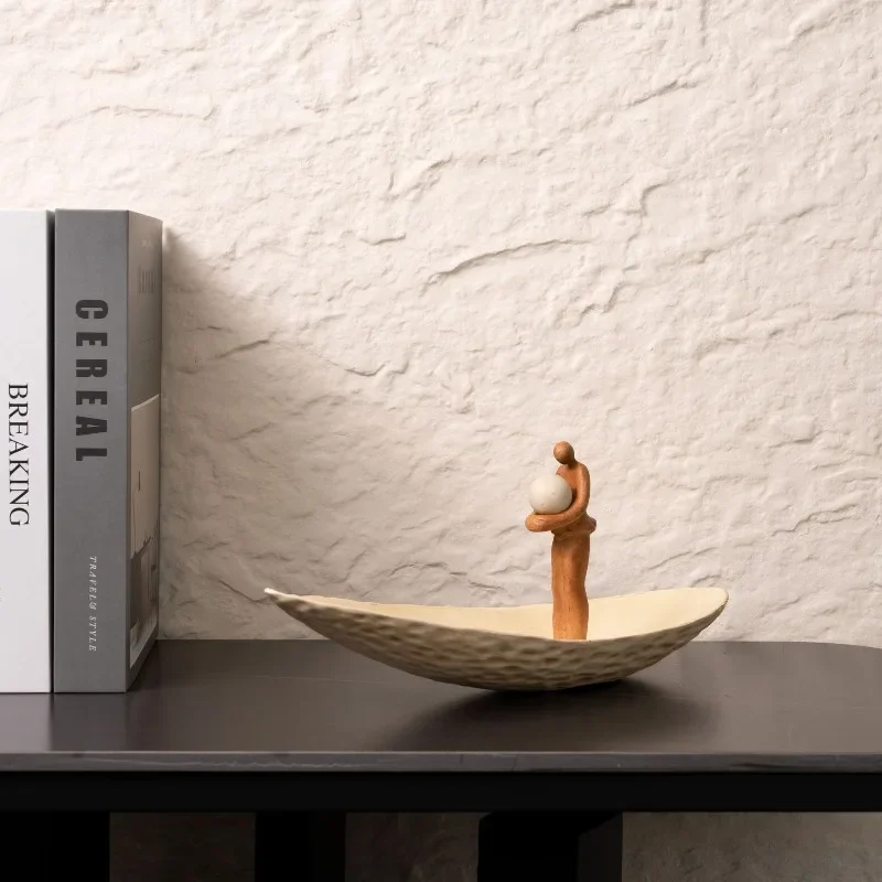 Modern minimalist resin art boat figurine ornaments,Nordic home decoration,living room TV cabinet foyer home decoration crafts