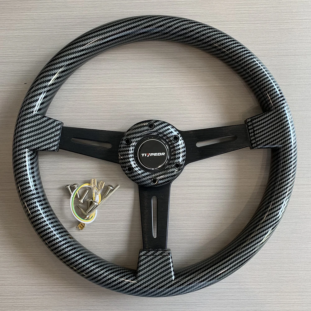 

Universal TIYPEOR 14 inch 350mm ABS Simple Car Modification Water Transfer Pattern Steering Wheel