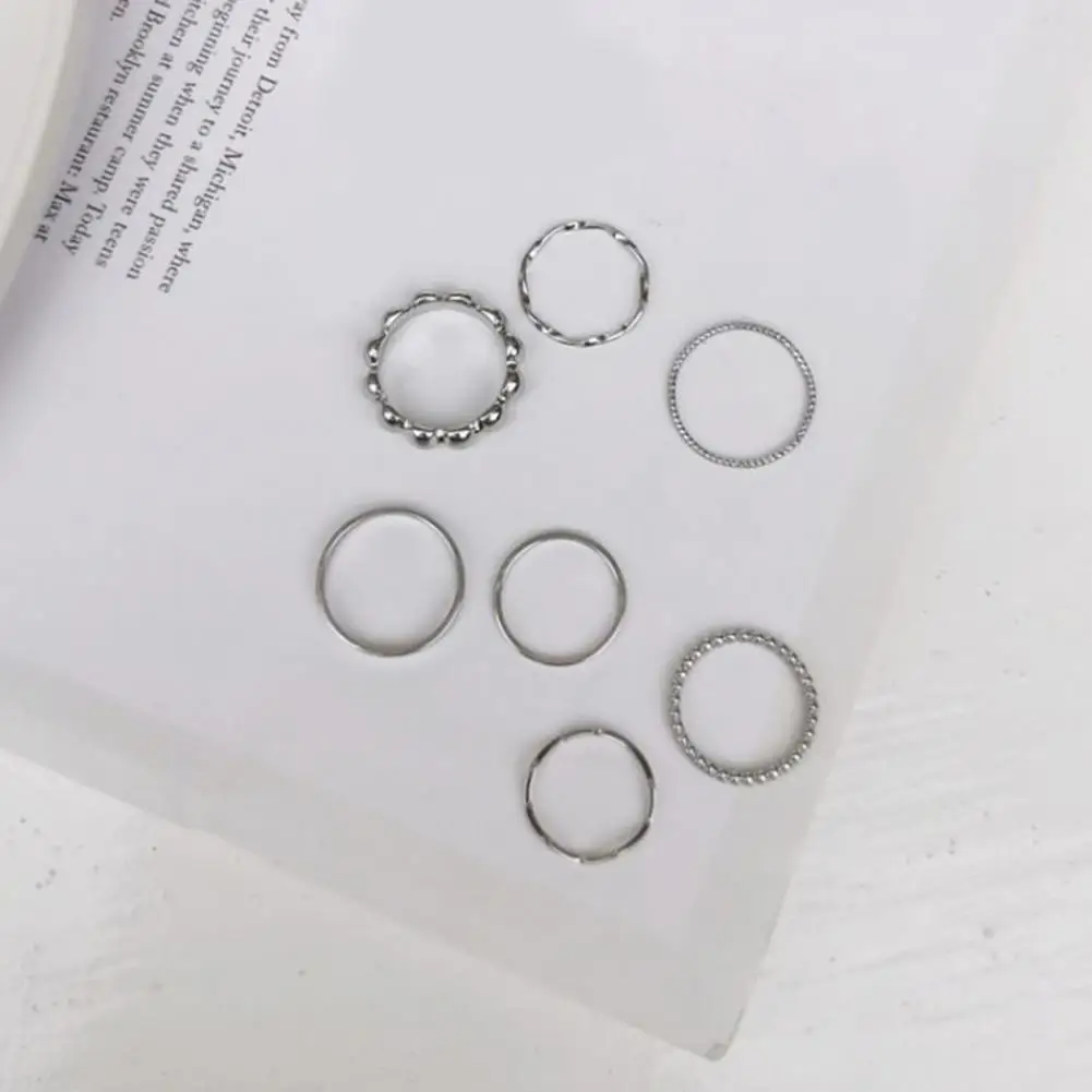 8Pcs Simple Knuckle Rings  Polishing Skin-Touch Fashion Rings  Women Minimalist Knuckle Finger Rings