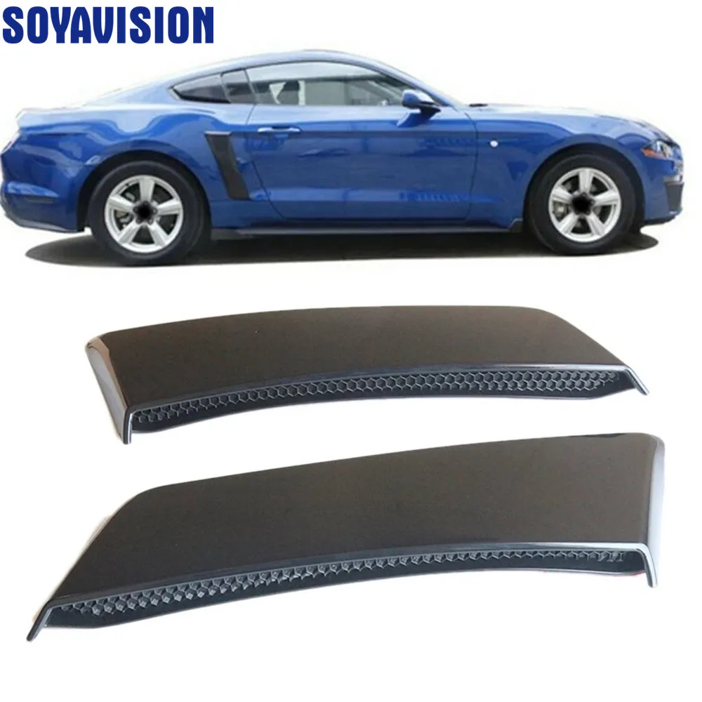 2PC Car Side Scoops Vents For Ford Mustang Roush 2015-2020 Rear Side Fender Door Scoops Plate Cover Air Outlet Trim Auto Styling