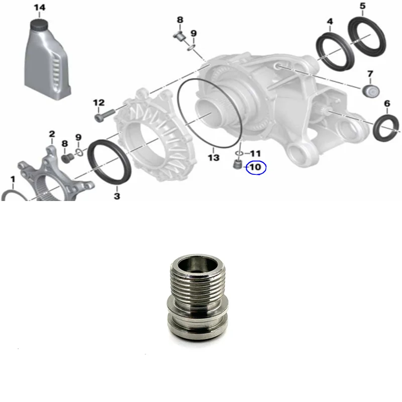 Right-angle transmission drain plug For BMW R1200GS/R1250GS/ADV  33 11 7 705 854 replacement