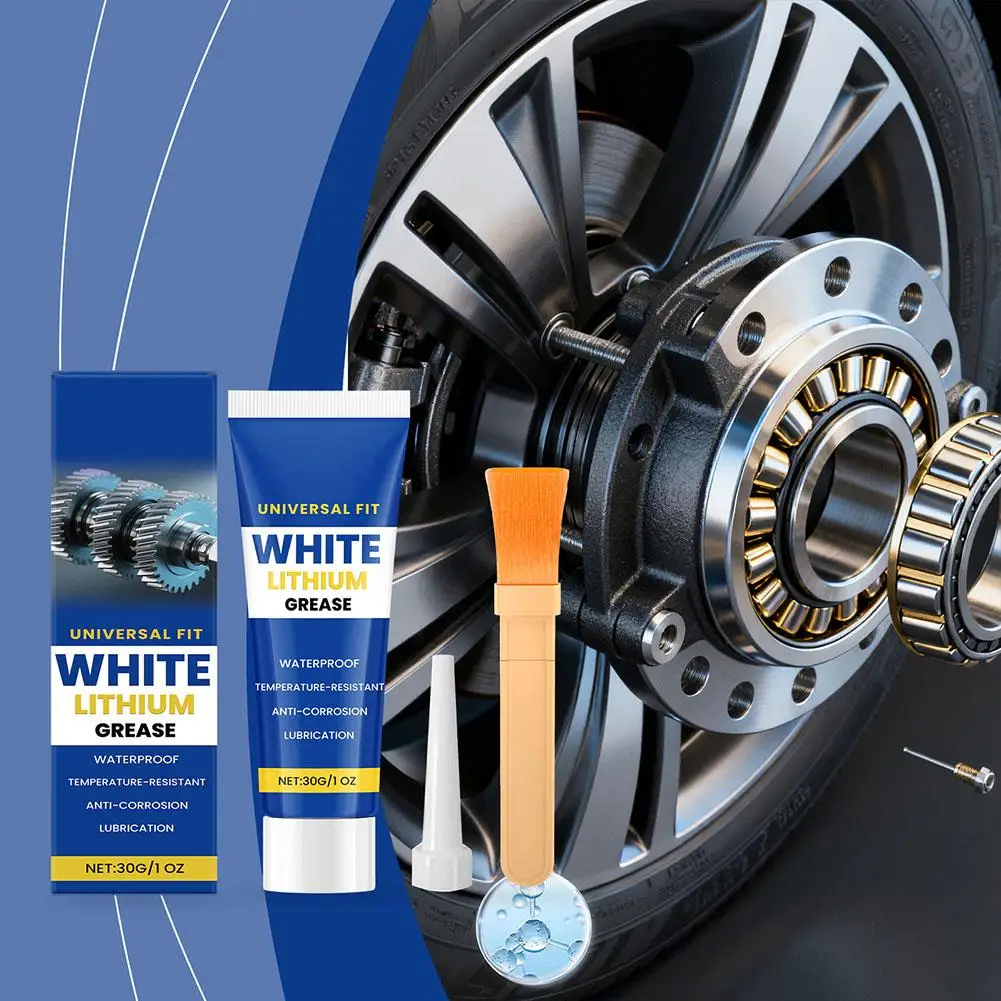 30g White Grease Multi-Purpose High-Temp Rresistance Mineral Oil Formula Lubricant For Car Sunroof Hinge Gear Bearing Chain Z8C3