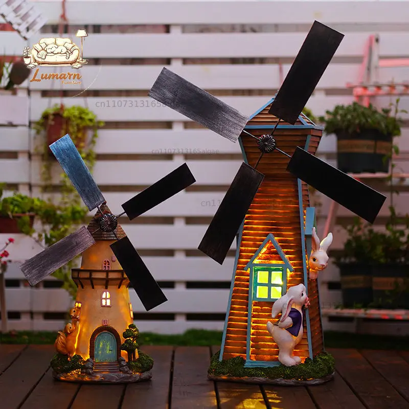 Internet celebrity personality creative small courtyard outdoor garden rotating Dutch windmill decoration ornament exp
