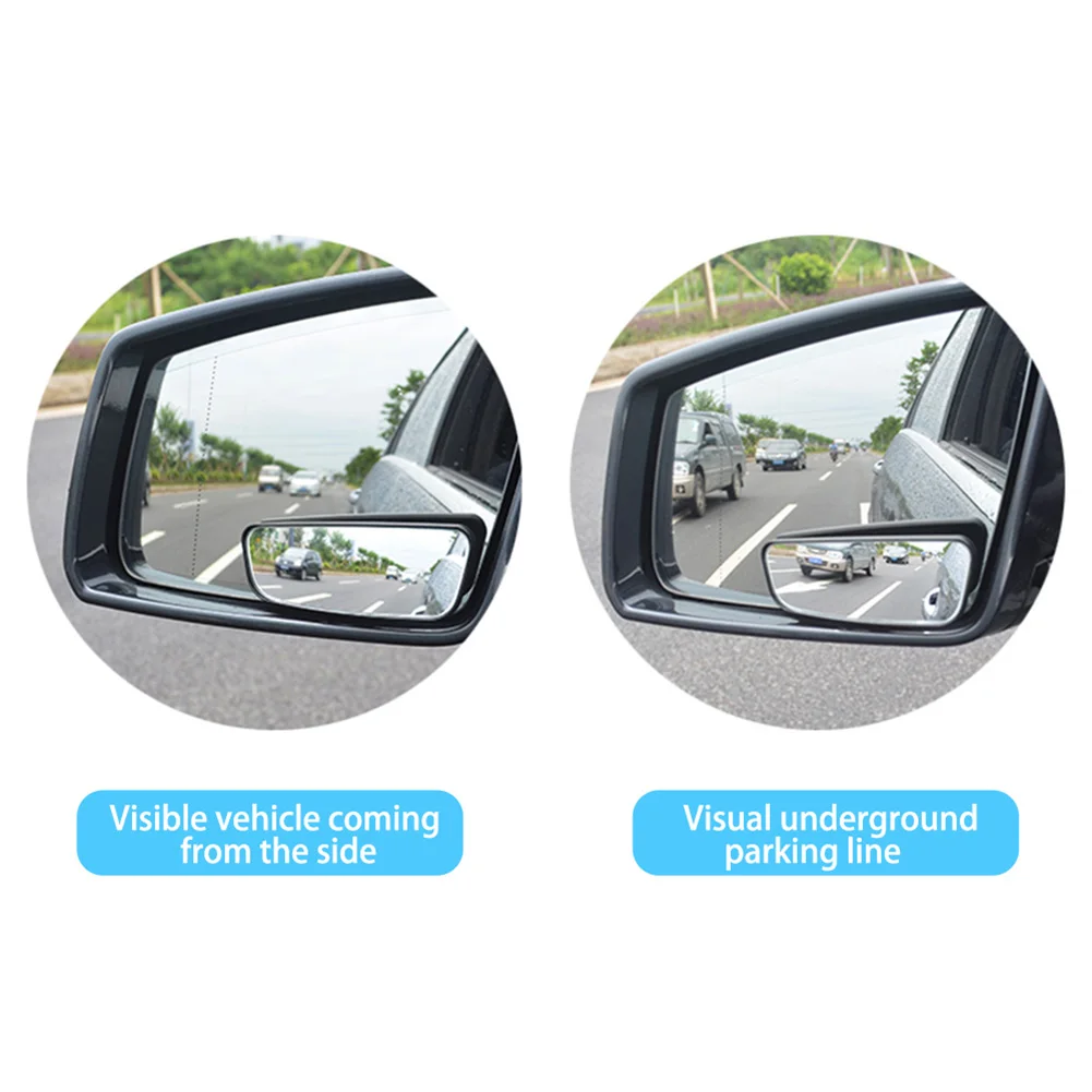2Pcs Rear Side Blind Spot Mirror for Car Truck SUV with Wide Angle Lens and For 360 Degree Rotation Capability