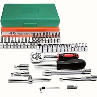 46 Piece Car Repair Tool Kit: Ratchet Torque Wrench, Wrench, Screwdriver, Socket Set - Perfect for Bicycles, Motorcycles and Car Repair!