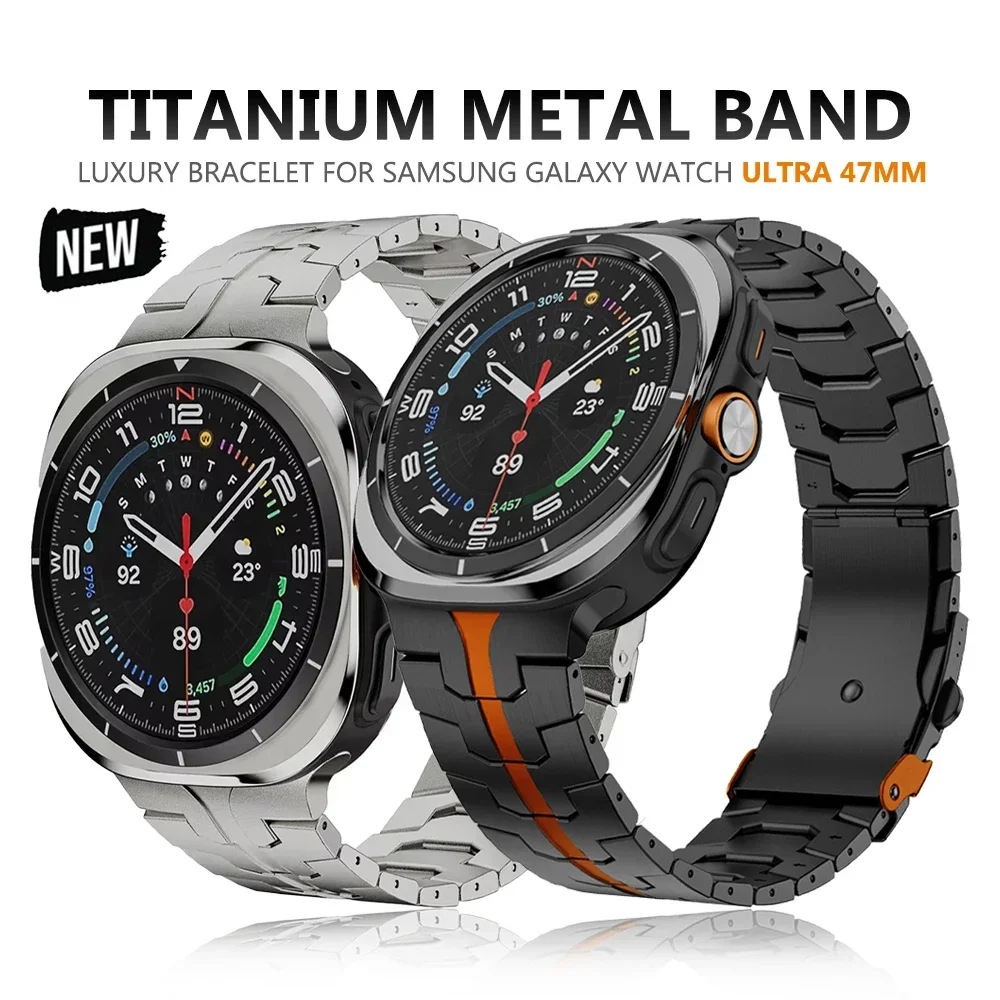 

Titanium Luxury Band for Samsung Galaxy Watch Ultra 47mm Metal Strap Link Bracelet for SAMSUNG ULTRA 7 47MM galaxy 47 Men Correa