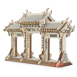 3D wooden puzzle building model toy China Ancient torii road archway wood Chinese great architecture woodcraft construction kit