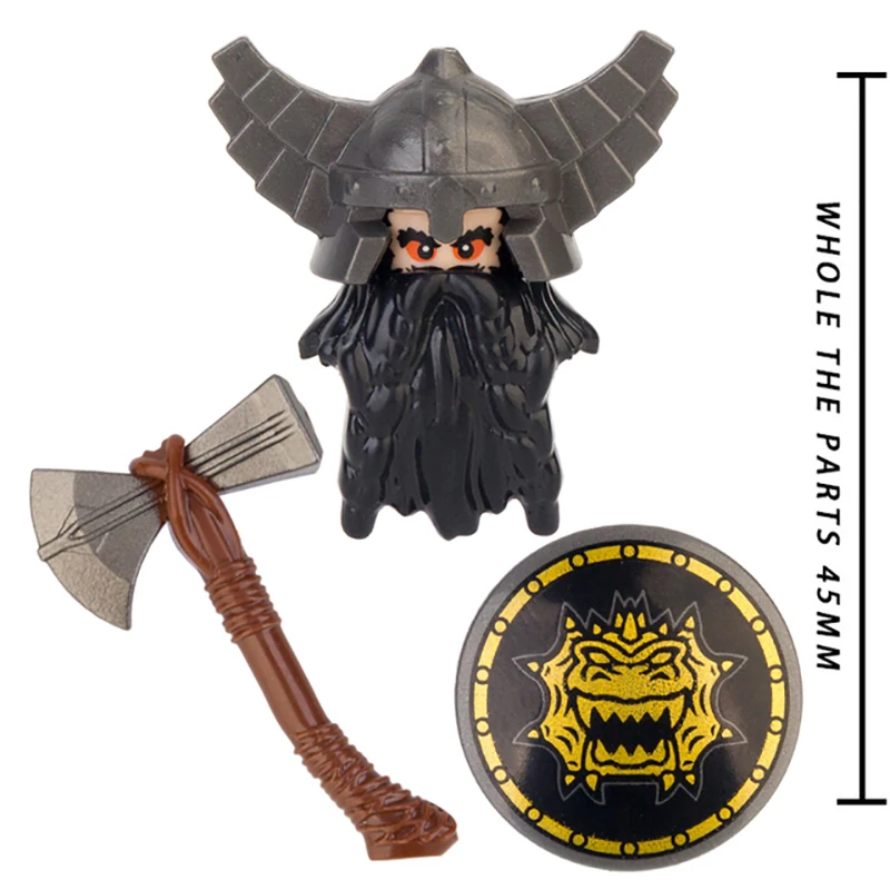 PG558 Mountain King Mini Action Figure Building Blocks  Dwarf Army Corps Mounted Collectible Brick Toy for Figurine Enthusiasts