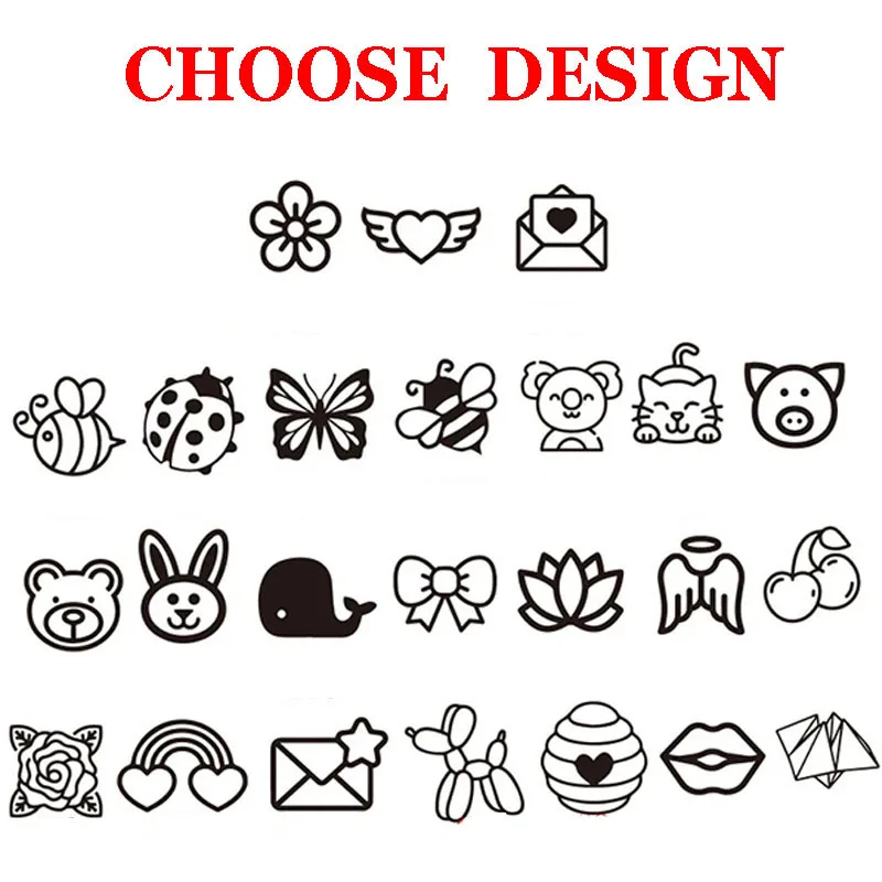 ختم اسم مخصص مع 24 تصميم لطيف - ختم تحويل ذاتي 25 مم مخصص للعودة إلى المدرسة، هدايا فنية، هدايا بلاستيكية متينة