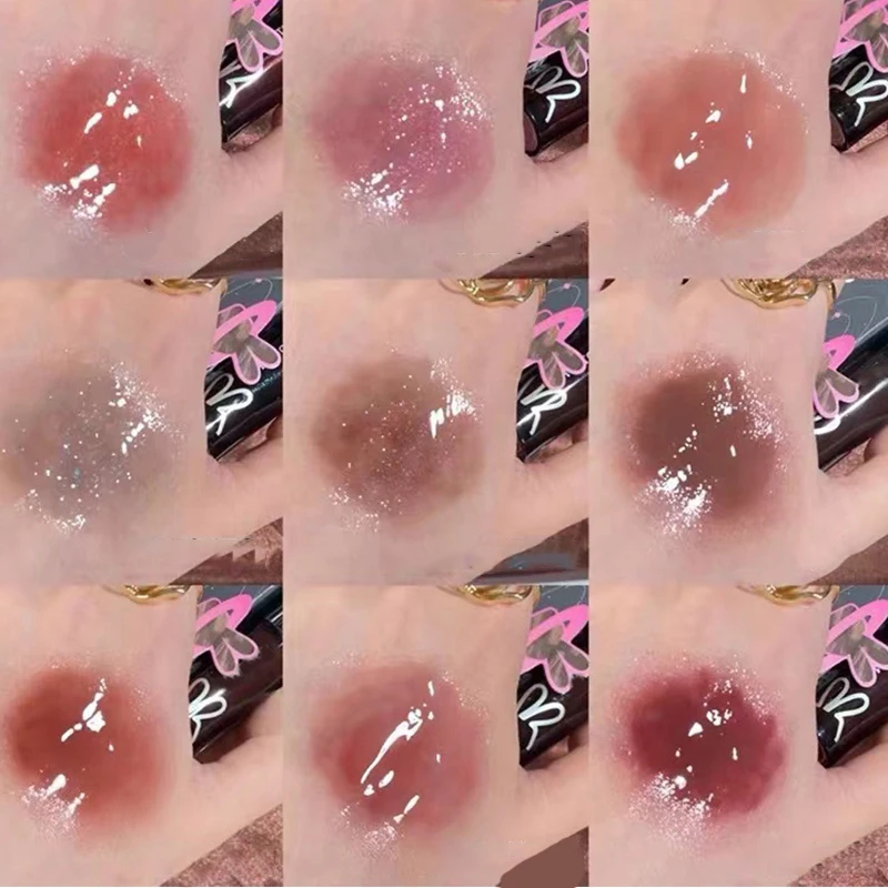 Cappuvini Water Glazed Mirror Lip Gloss Makeup Crystal Jelly Moisturizing Lip Glaze Long Lasting Color Liquid Lipstick Cosmetics