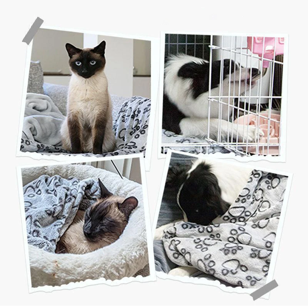 Winter Soft Dog Blanket Washable, Cat Blanket for Indoor Cats Mat Large Medium Small Dog Gifts Puppy Essentials (Grey) Bed view 2