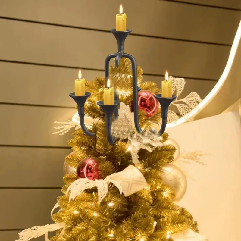 

Candelabra Tree Topper Christmas Tree Topper Candle Holder Resin Candelabra Xmas Tree Topper Decorations For Holiday Decor