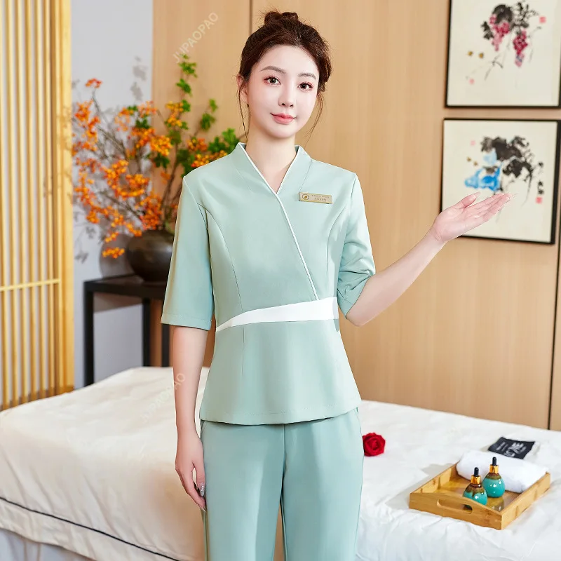 Elastic Beauty Salon Work Clothes Set for Women's Spring and Autumn High End Medical Beauty Skin Management SPA Health Center