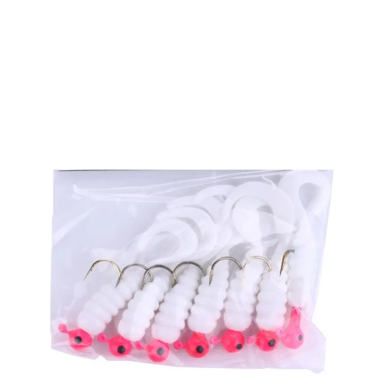 7er-Set 50mm Mehrfarbige Jig-Silikonwürmer Weichköder mit Haken 2,6g Wobbler Karpfenköder Künstliche Gummiköder für Zander – Detail 4