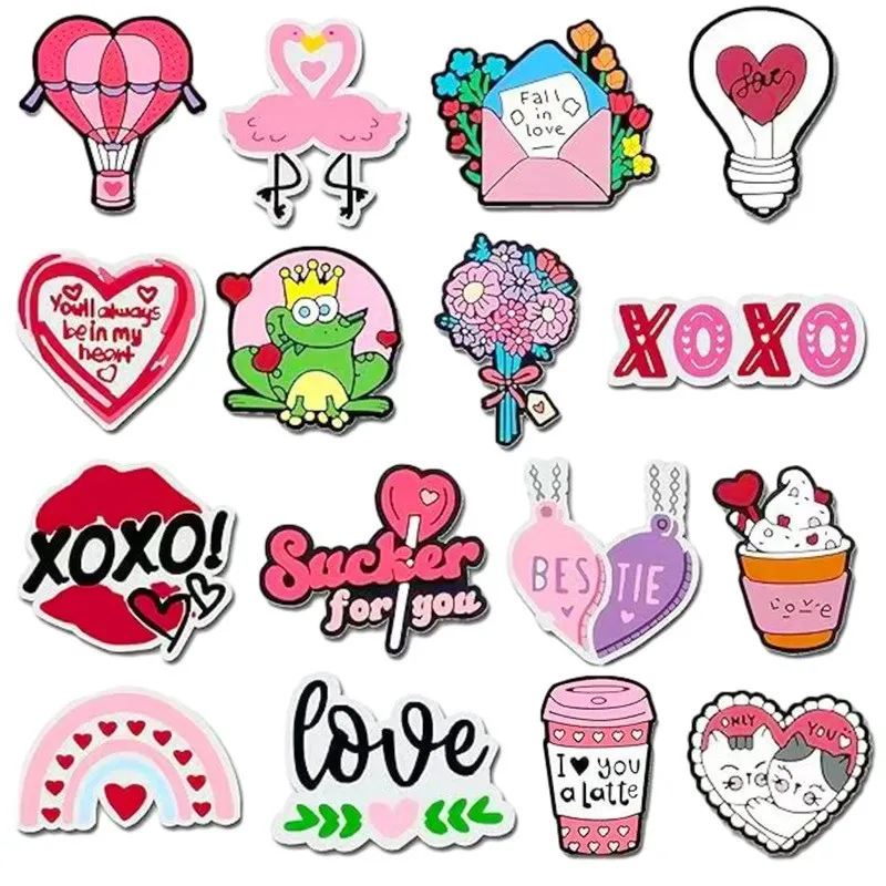 Best-selling Cute Cartoon New hole Shoes DIY cartoon shoe flower decoration pink girl Valentine's Day shoe accessories Gifts