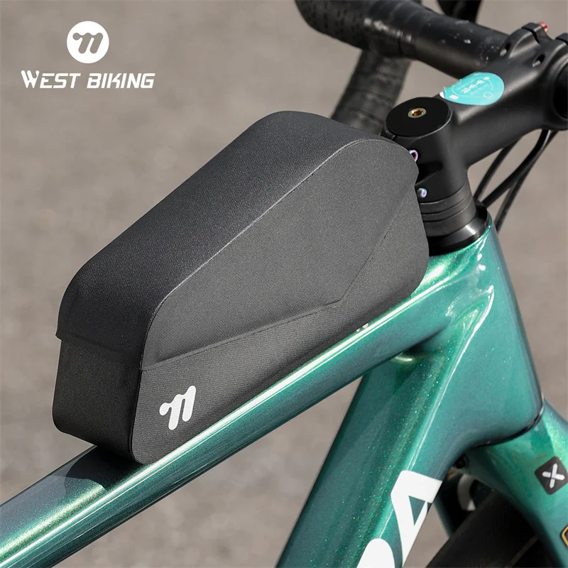 WEST BIKING Bicycle Magnetic Lid Top Tube Bag With Bolts Mounted & Straps MTB Road Bike Waterproof  Front Frame Structured Bag