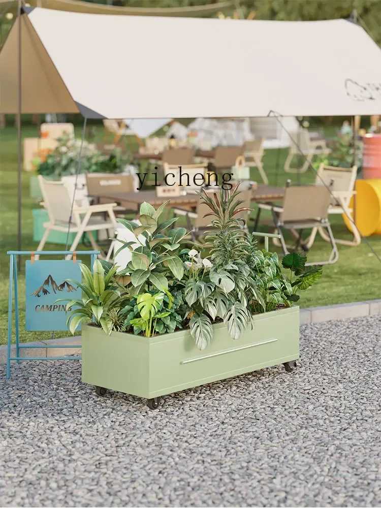 movable outer pendulum flower box outdoor pedestrian street partition creative flower slot green plant box