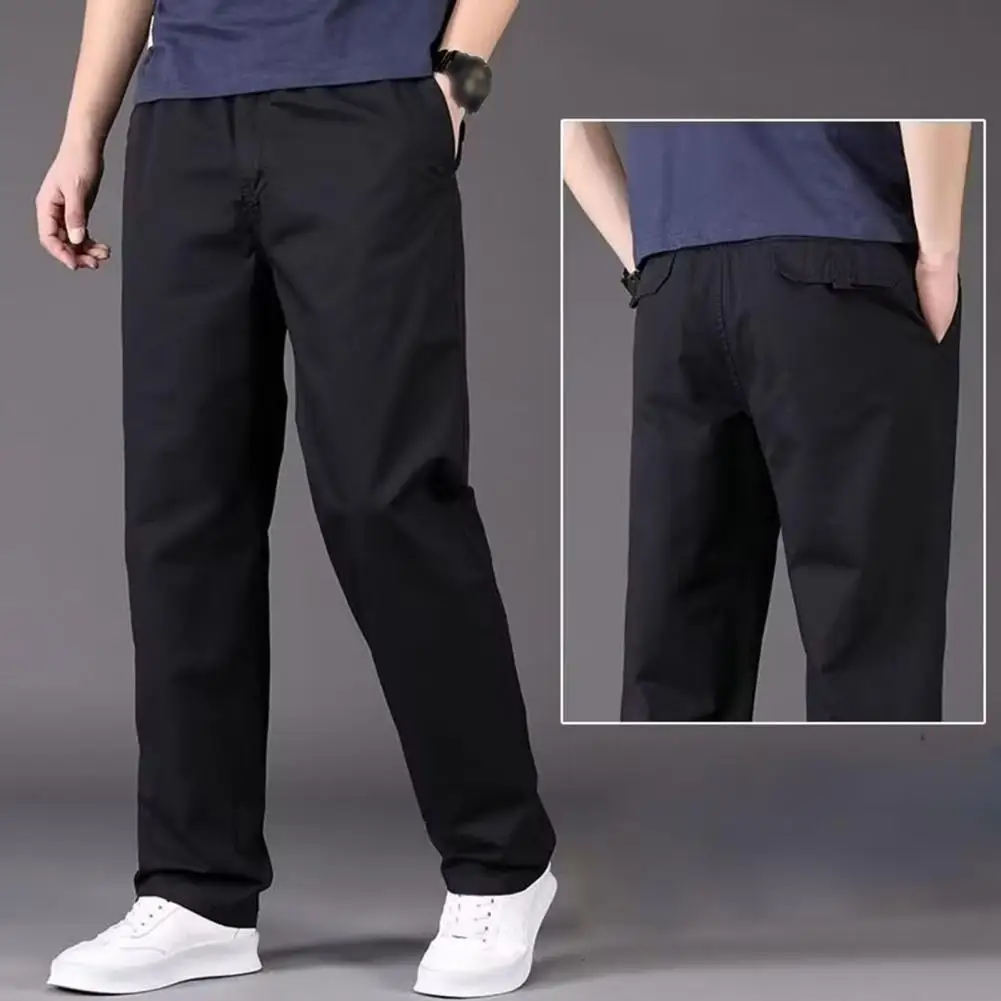 

New Casual Pants Men Straight Fit Stretch Autumn Trousers Male Formal Work Business Dress Khaki Fashion Spring Pants