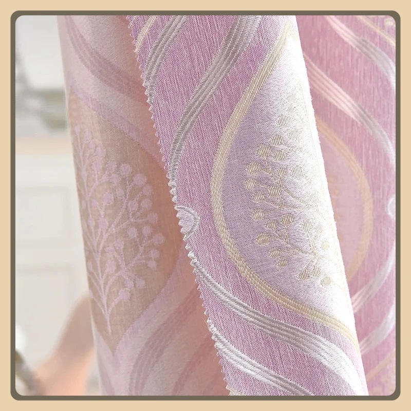 

Simple Living Room Bedroom Slub Cotton Jacquard Blackout Curtains for Living Dining Room Bedroom Beautiful Fashion Decor