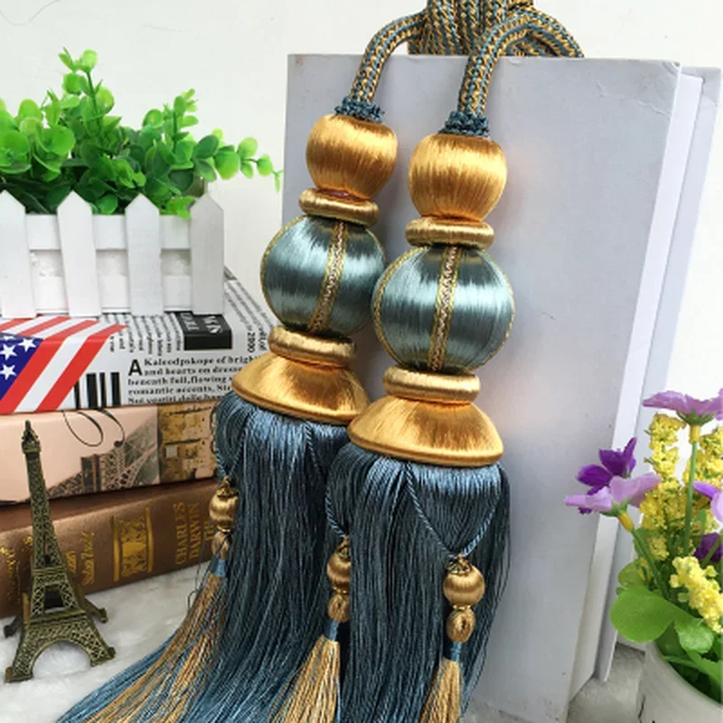 

1PC GOOD Quality Curtain Rope Double Ball Buckle Strap Hanging Ball Hook Tassels Tie Backs Home Decor Curtains Accessories