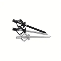 50PCS Aluminium Trifold Blind Rivets Black Painted Bulb Blind Rivet Structural Rivets For Automotive Decor Fastener 3/16inch