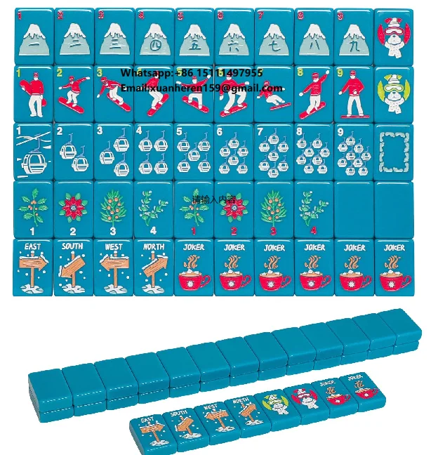

American Mahjong Tile Set with Carrying Bag and Accessories, 160 Acrylic Engraved Mahjong Tiles