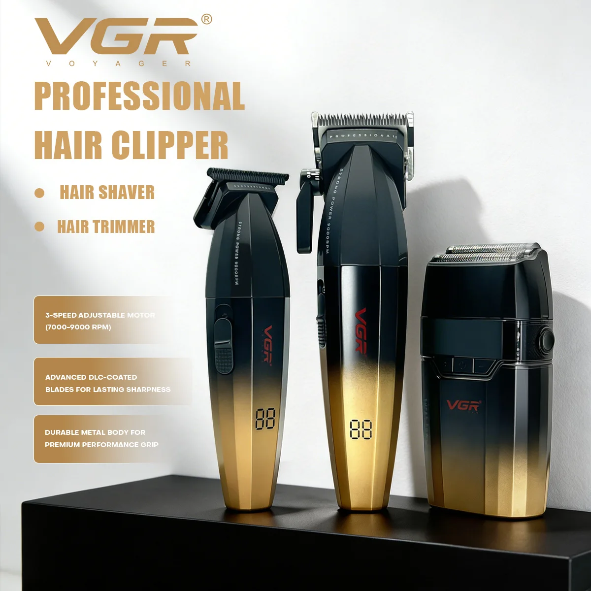 vgr-ヘアトリマー-電気シェーバー-プロ仕様-バリカン-理容師用-ポータブル-ヘアカットマシン-男性用トリマー-v-003-v-906-v-308