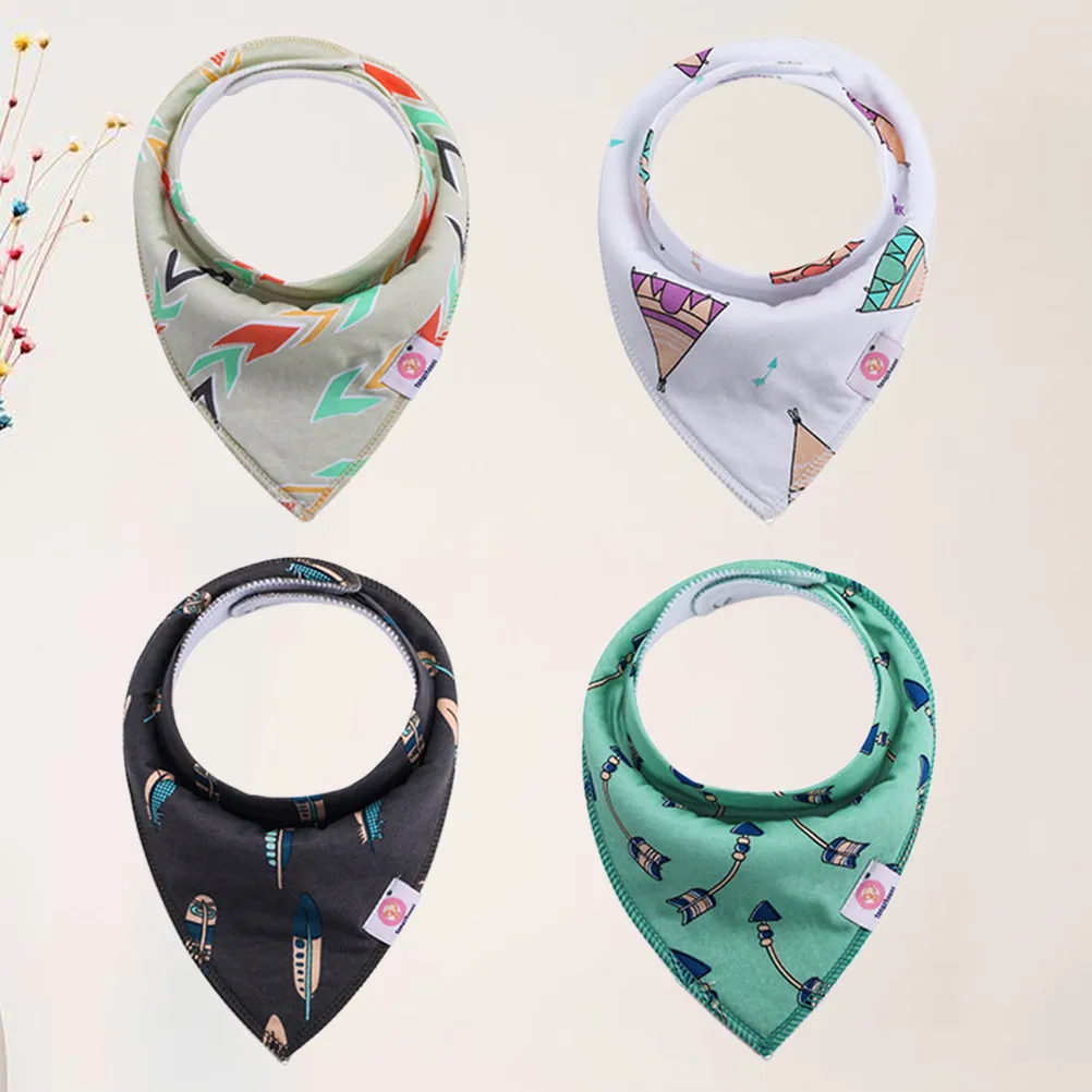 

4 Pcs Absorbent Baby Bibs Cotton Feeding Bulk Apron for Kids Aprons Bandana Cloth