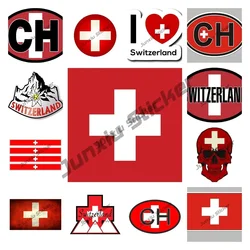 Switzerland Sticker for Car Auto Parts Decal SWISS Country CH Car Decor Flag of Switzerland Premium Quality Oem Accessories