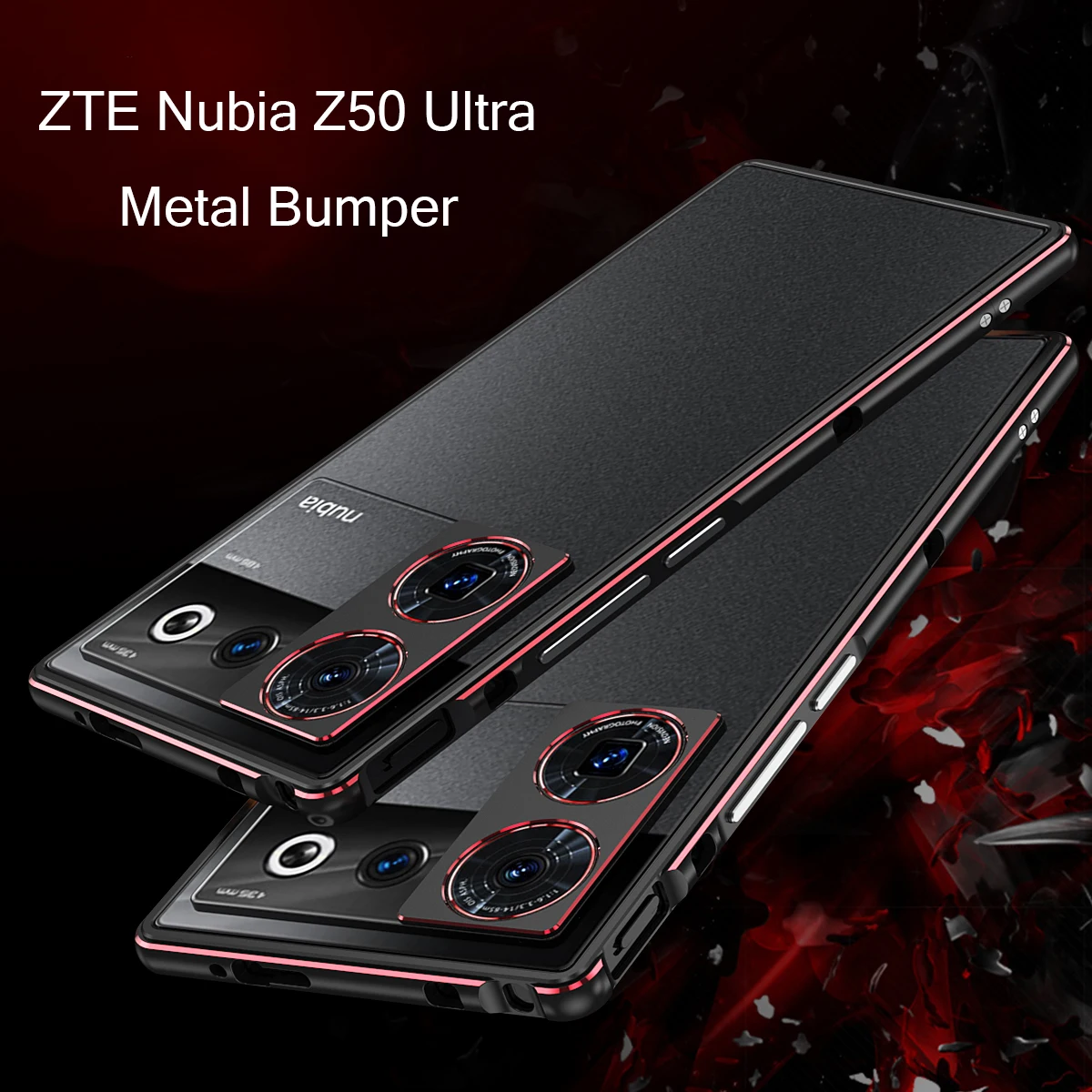 

Bumper Case For ZTE Nubia Z50 Ultra Aluminum metal Frame Slim Cover phone case+ carmera Protector Nubia Z50 Ultra Bumper Capa