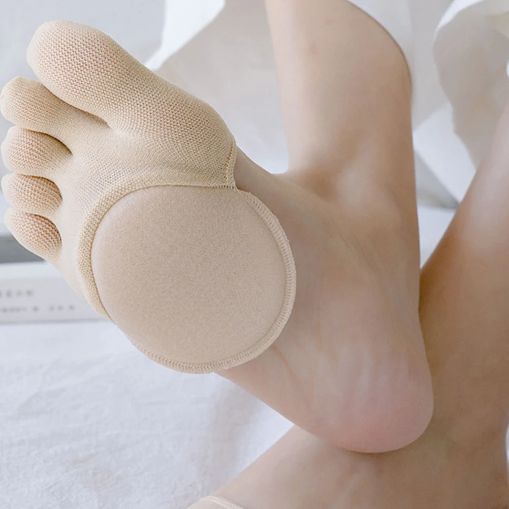 

3 Pairs Cotton Toe Socks For Women Half Palm Forefoot Socks High Heels Sandals Foot Pads Comfortable Foot Care Tool Gift For Mom