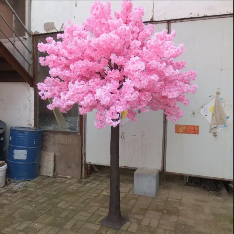 New 2.5M 8FT Tall Huge Artificial Flower Landscape Cherry Tree For Outdoor Garden Wishing Trees Wedding Guide Props Decoration
