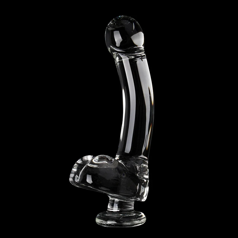 9 Inch Big Glass Dildo Gode Clear Pyrex Glass Large Dick Huge Dildo Realistic Strapon Penis Adult Supplies Sex Toys for Woman