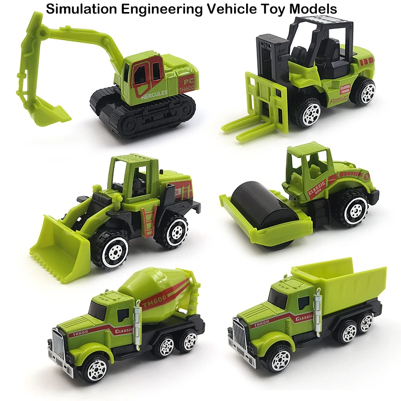 Children Inertia Alloy Engineering Car Toy Model Mini Simulation Excavator Mixer Car Bulldozer Series Toy Car Models