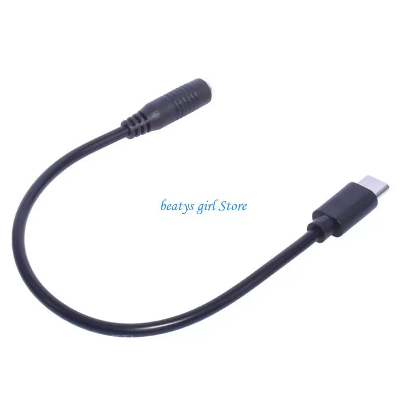 C7AB Type C to 3.5x1.35mm Male & Female Power Jacks Extension Cable Charging Adapter Cord for Smartphones Tablets