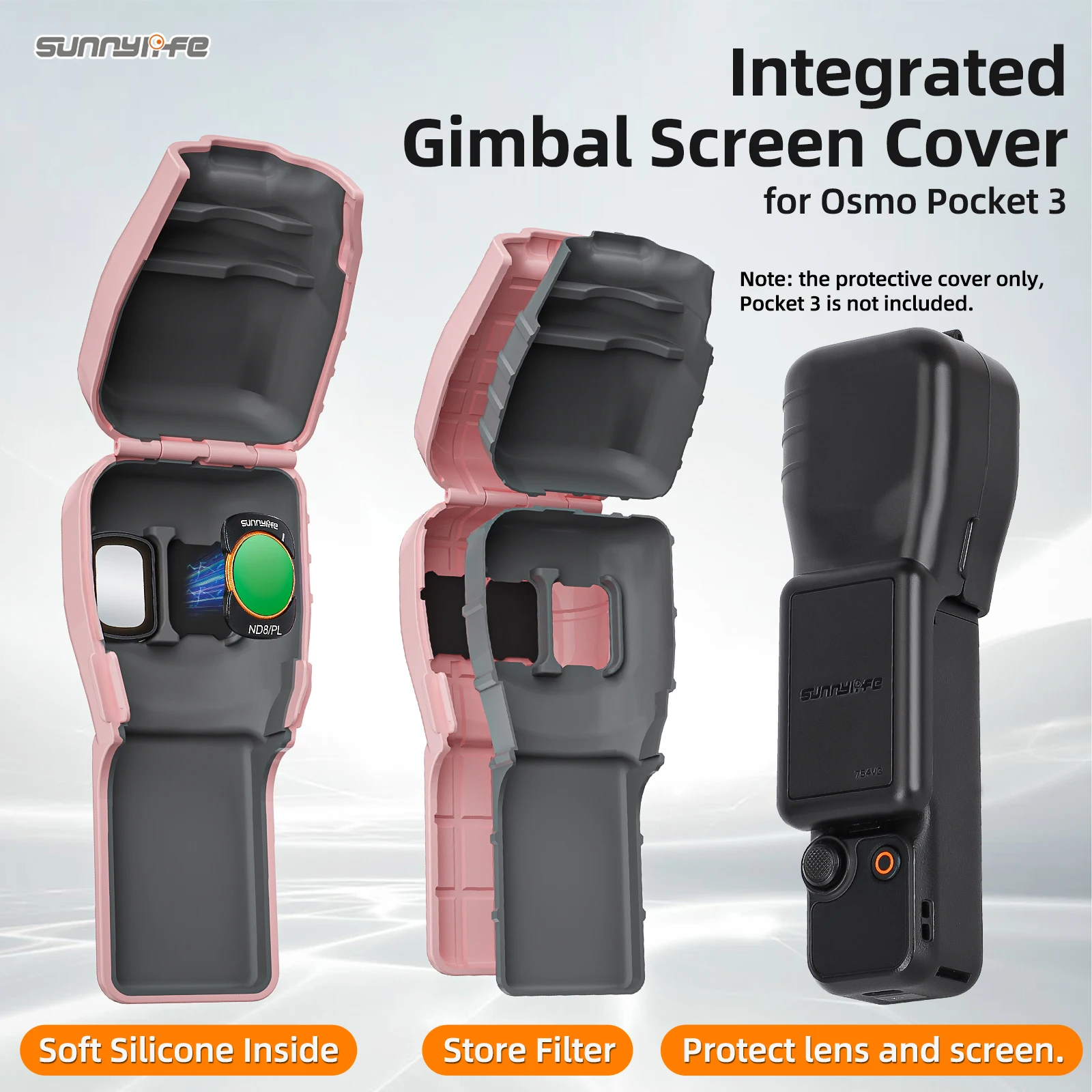 

Protective Case Internal Soft Rubber Protective For DJI Osmo Pocket 3 Lens Screen Protector Anti-fall Cover Quick Release Shell