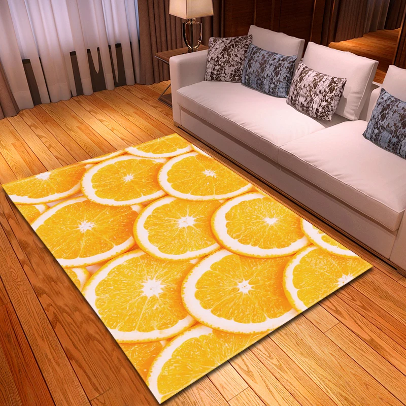 Lemon Living Room Carpet Yummy Fruit 3D Bedroom Rugs Kids Room Mat Kitchen Area Rug Floormat Bathmat Indoor Entrance Doormat