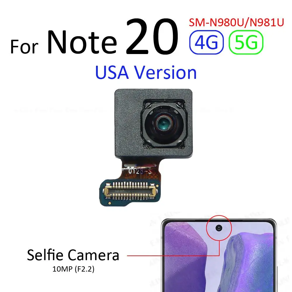 Fotocamera selfie frontale per Samsung Galaxy Note 20 Ultra N980 N981 N985 N986 Parti del cavo flessibile