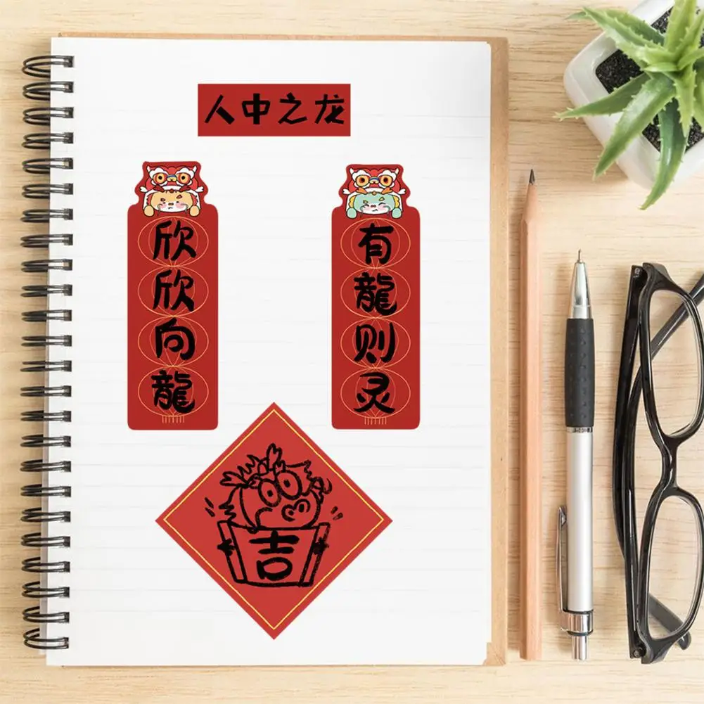 Printing Stickers Chinese New Year Stickers Dragon Year Sticker Set Chinese Blessing Words Decal Kit for Phone Cover Laptop