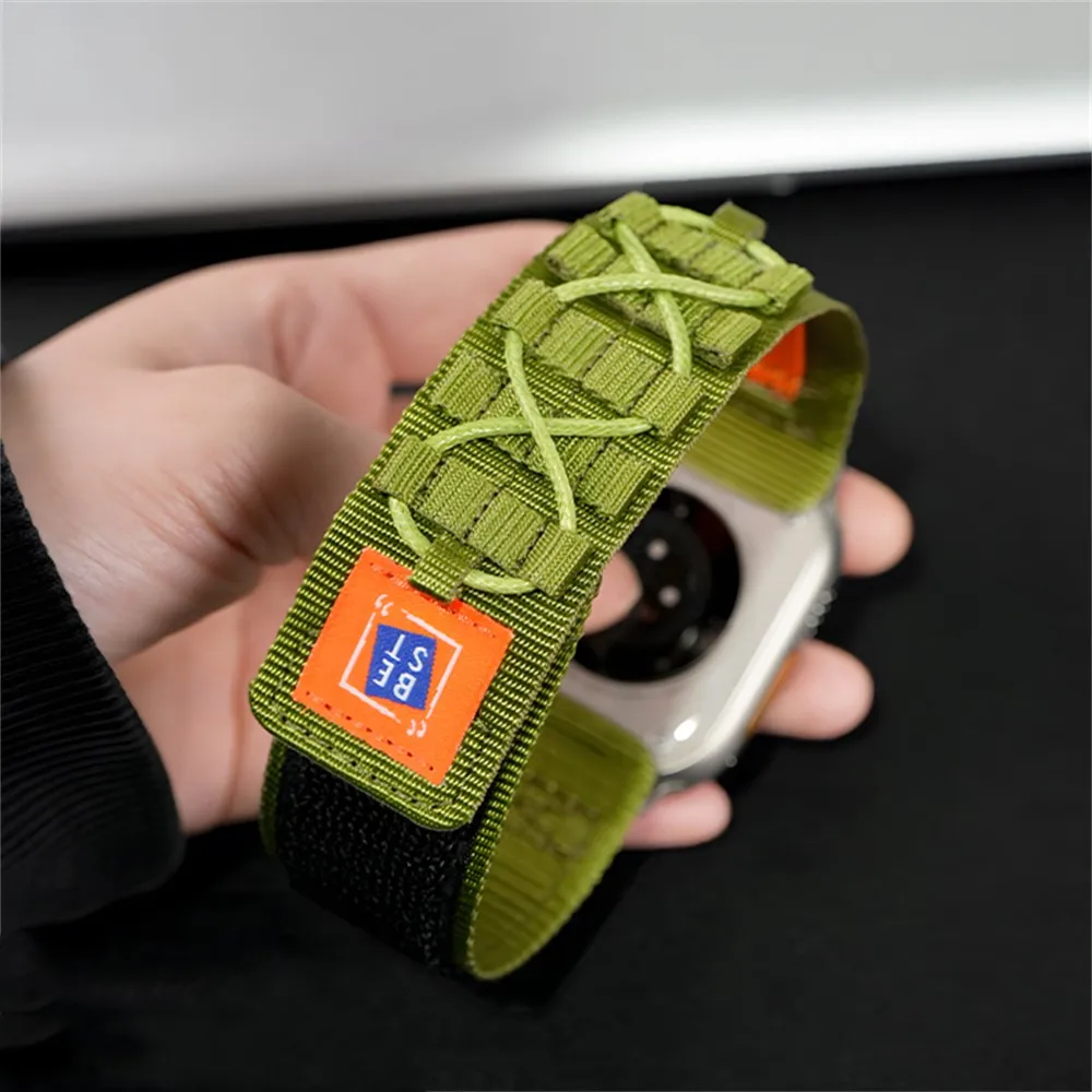 Outdoor Braided Rope Track Band For Apple Watch 44mm 40 45 41 49 42 38mm INS Soft Sports Strap For Ultra Series 9 8 SE 7 6 5 4 3