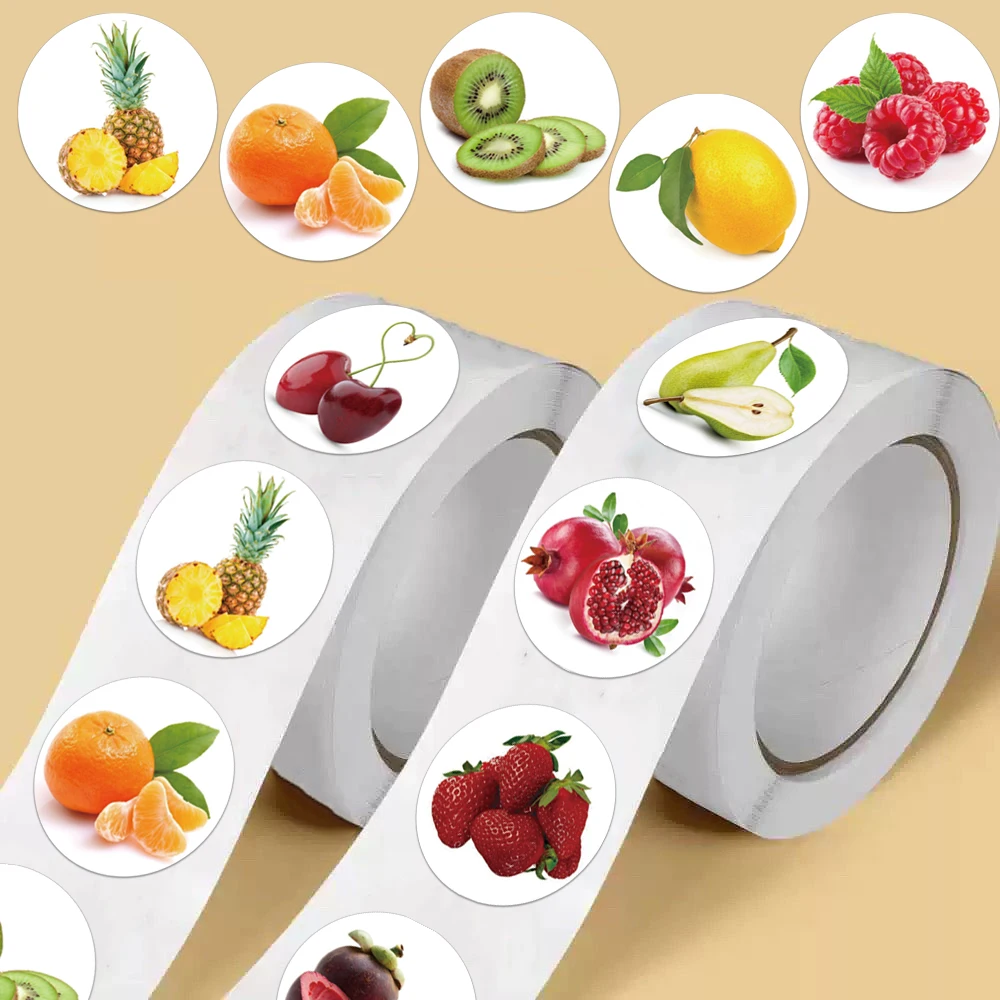 500PCS creative fruit roll stickers for decorating phone cases, laptops, suitcases, DIY waterproof stickers