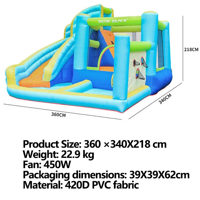 جديد نفخ الشريحة مسرح الأطفال الجنة كبيرة في الهواء الطلق الأطفال الترامبولين الشريحة معدات اللعب هدايا المهرجان