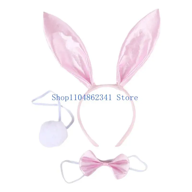 

5asd Cosplay Plush Hairband Bowtie and Tail Suit Children Funny Costume Carnivals Supplies for Carnival