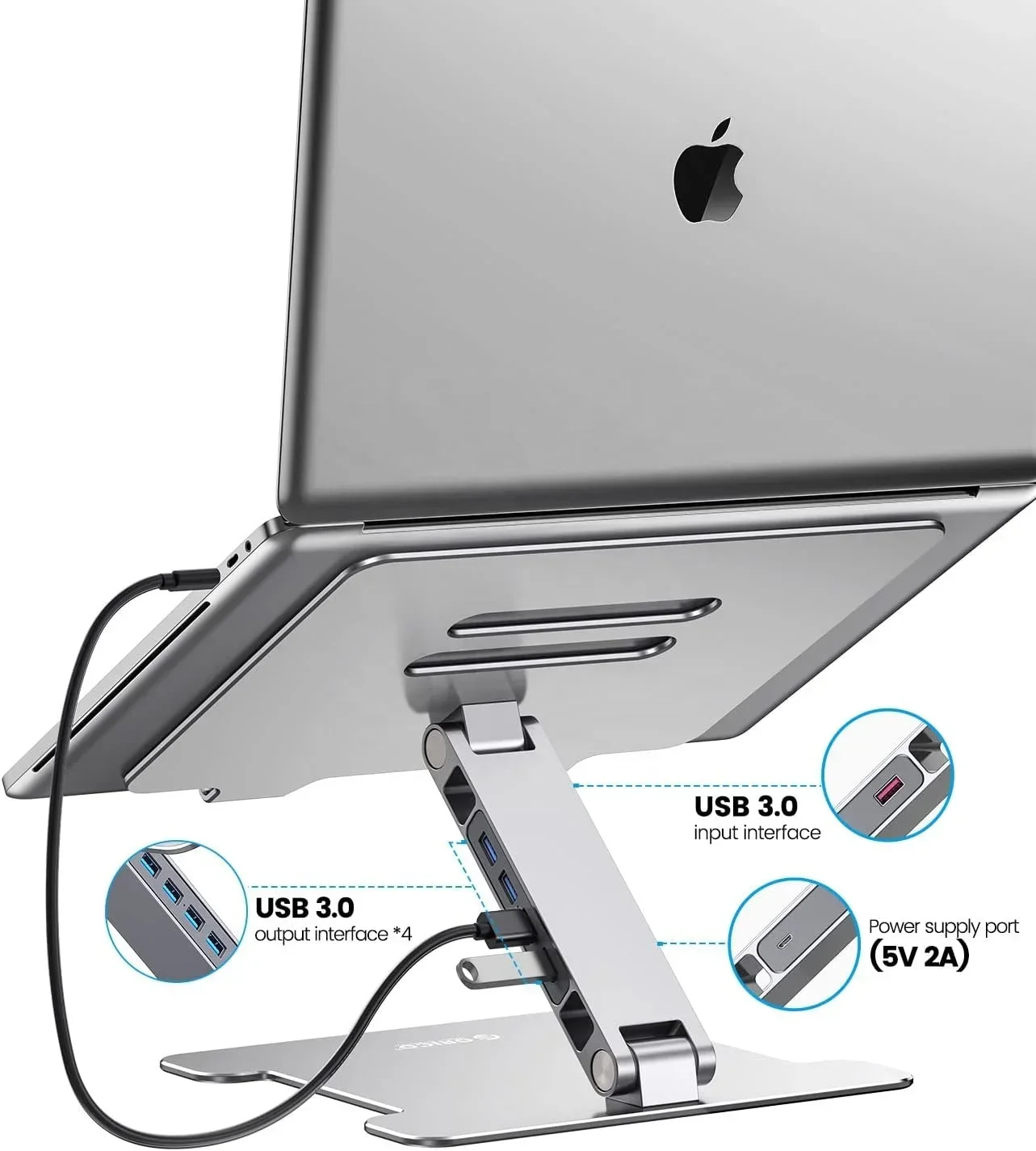 

USB 3,0*4, 5 Гбит/с, с регулируемой подставкой для ноутбука