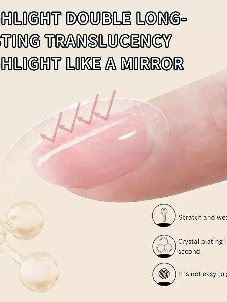 KANIU 15ml High Gloss Top Gel Functional Gel Nail Art Crystal Coating Topcoat Crystal Top Coat Functional Gel Finishing Sealing