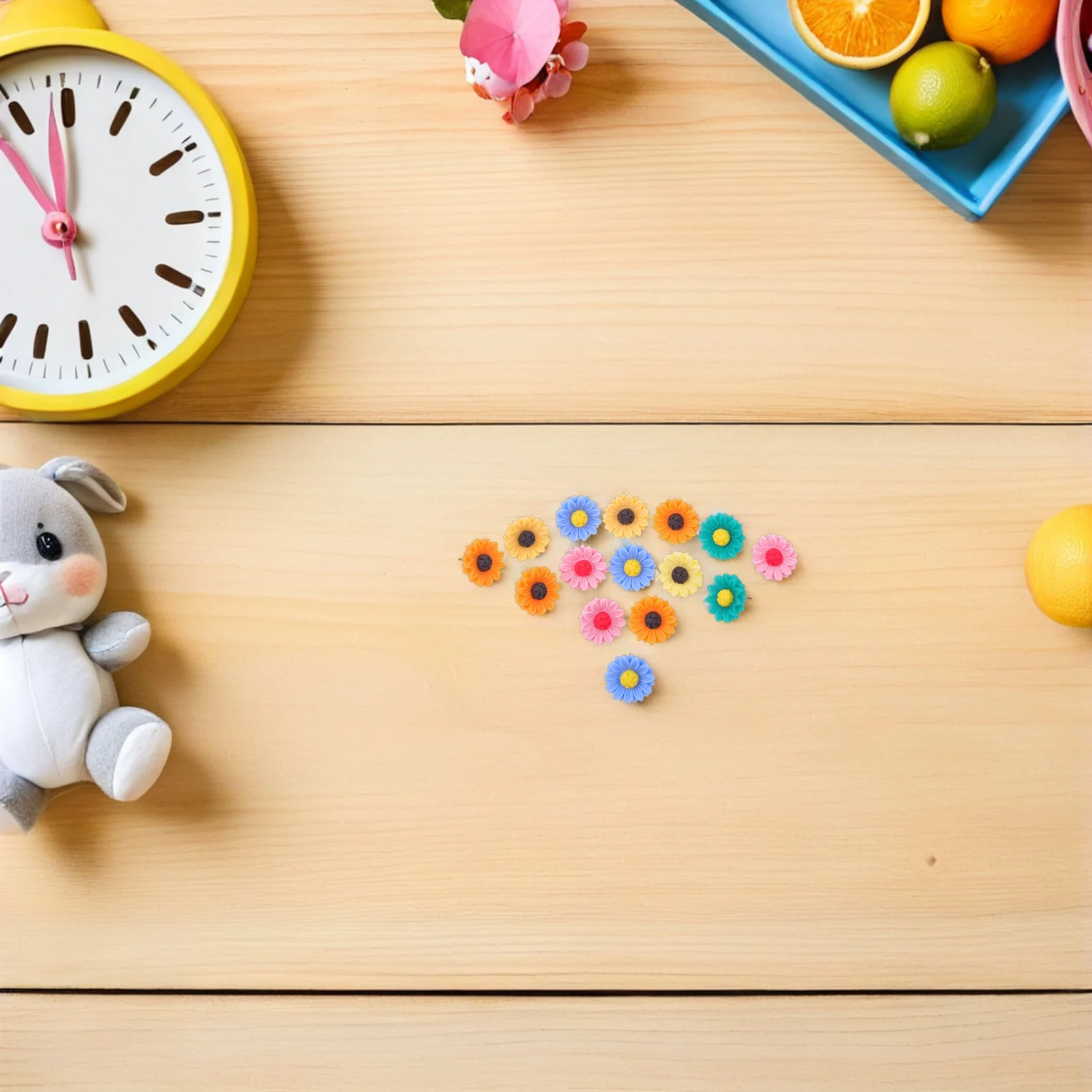 

40Pcs Resin Sunflower Pushpins Floral Thumbtacks for Cork Board Bulletin Wall Holding Notes Photos Files Decorative Flower