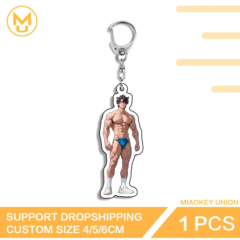 Genshin تأثير الجوارب البيضاء العضلات Wriothesley سلسلة مفاتيح مغر تنوعا مجوهرات الأزياء متعددة الوظائف دائم كيرينغ