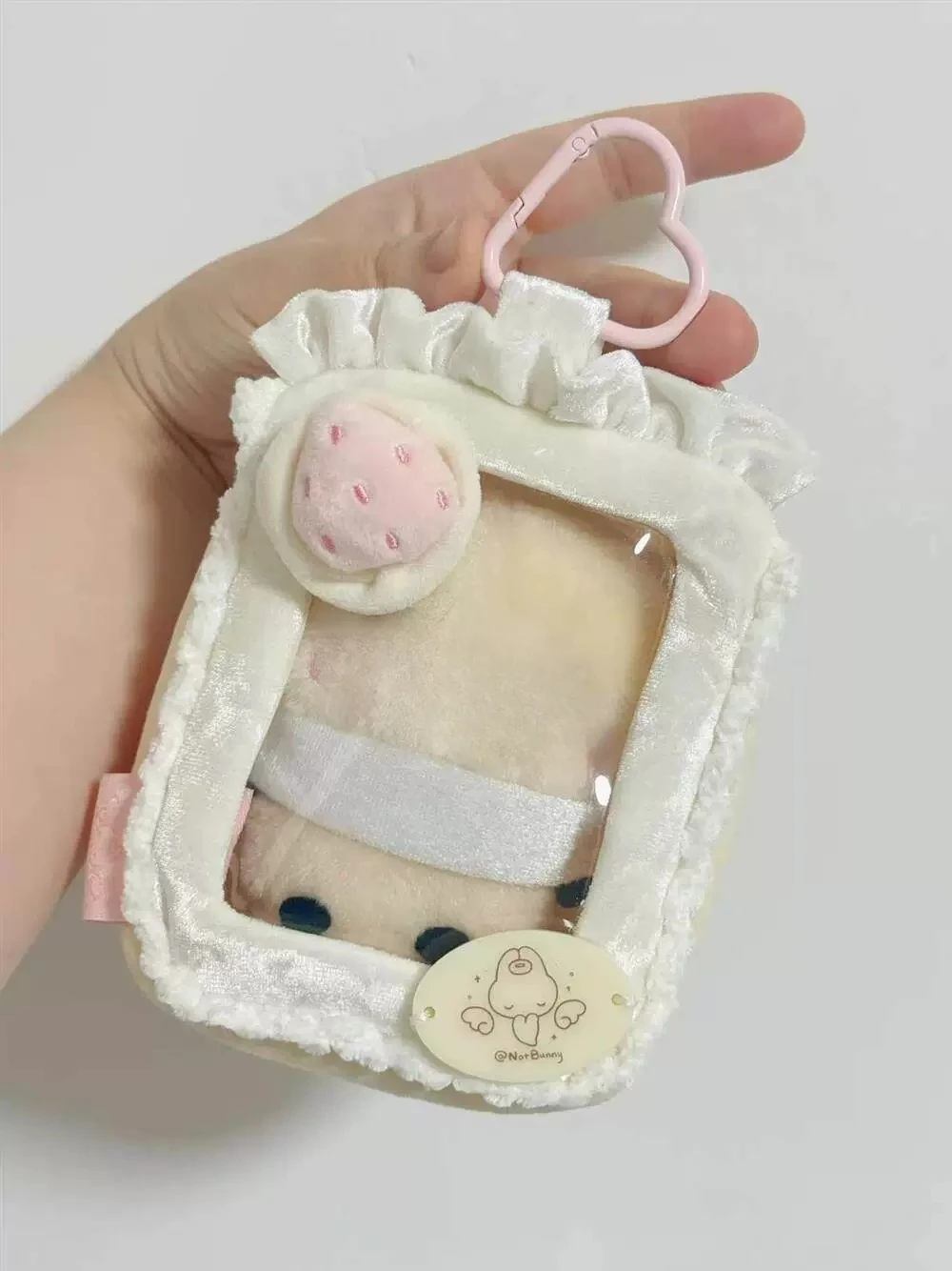 Sweet White Strawberry Cake 10cm Doll Plush Doll Doll Cute Storage Bag Handbag Girl Heart Baby Bag Pendant for Women