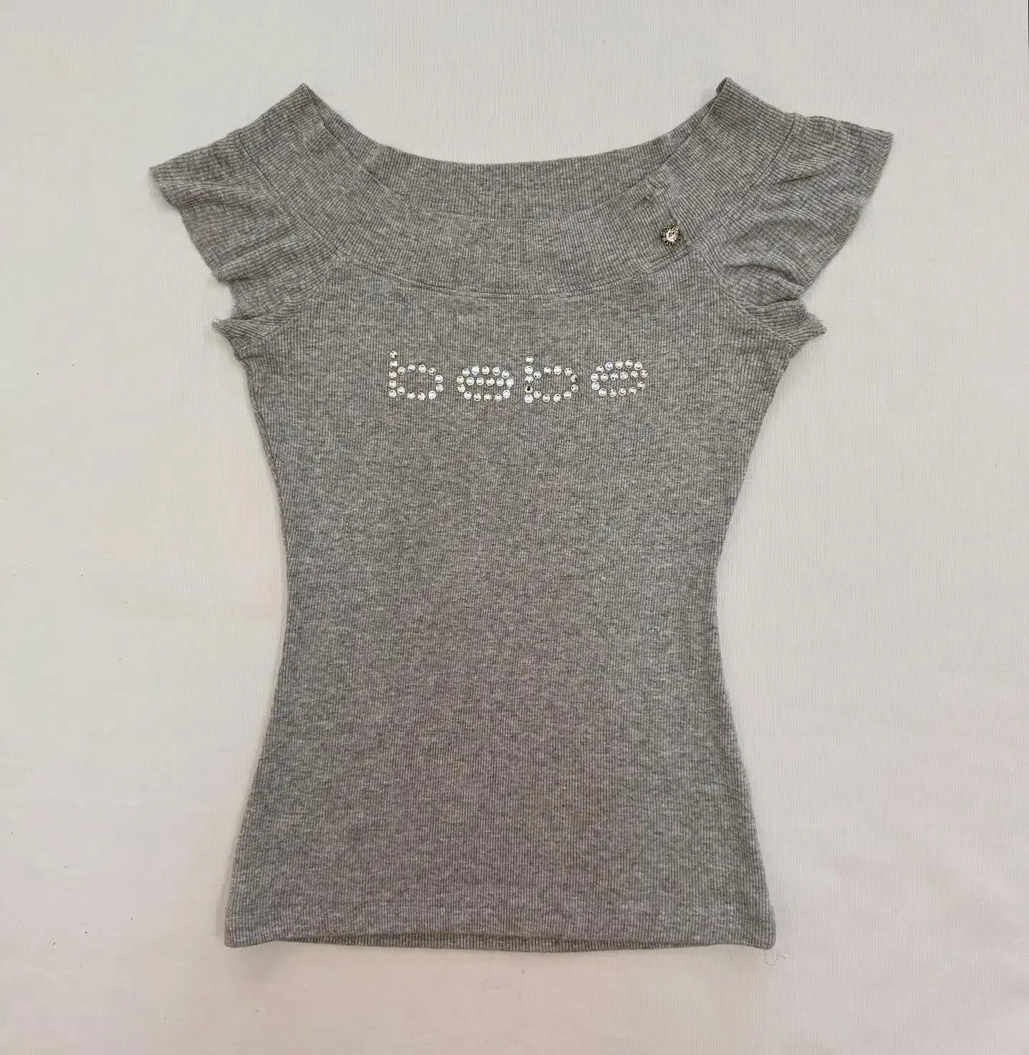 

Spring Women's ort Sve Boat Ne Basic Slim Fit Top Z Daily Sle Polyester Fiber 100% T-irt Casual Wear Letter bebe Sleeveless