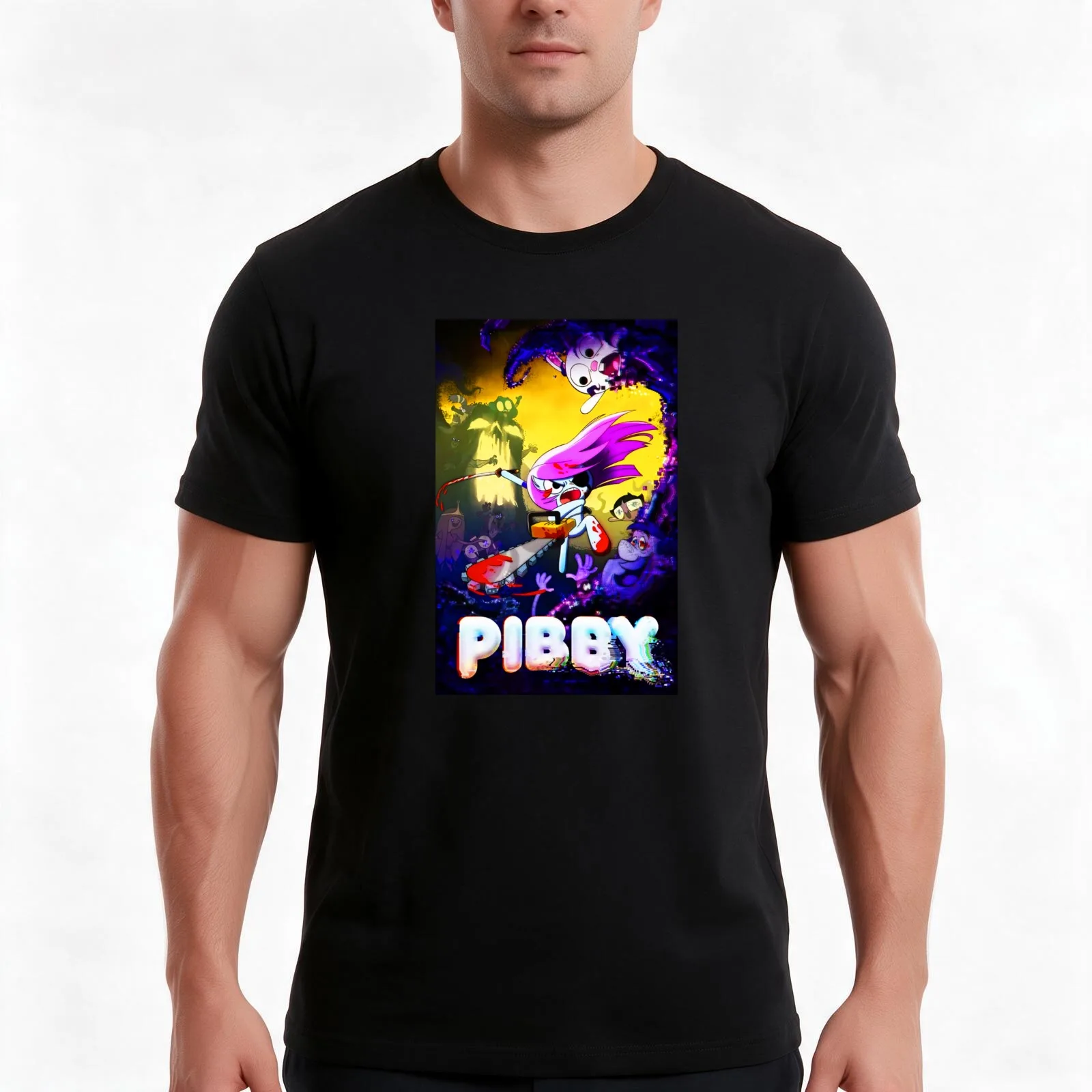 Come and Learn with Pibby! T-Shirt Summer Casual Cotton Tee Oversized Streetwear Tops Vintage Graphic Print Unisex Men Women